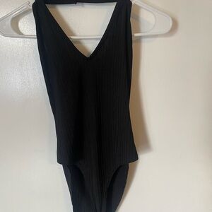 Black V-Neck Bodysuit